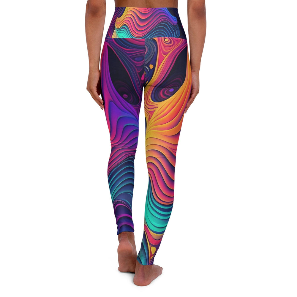 Womens High-waist Fitness Legging Yoga Pants Vibrant Psychedelic Kaleidoscope