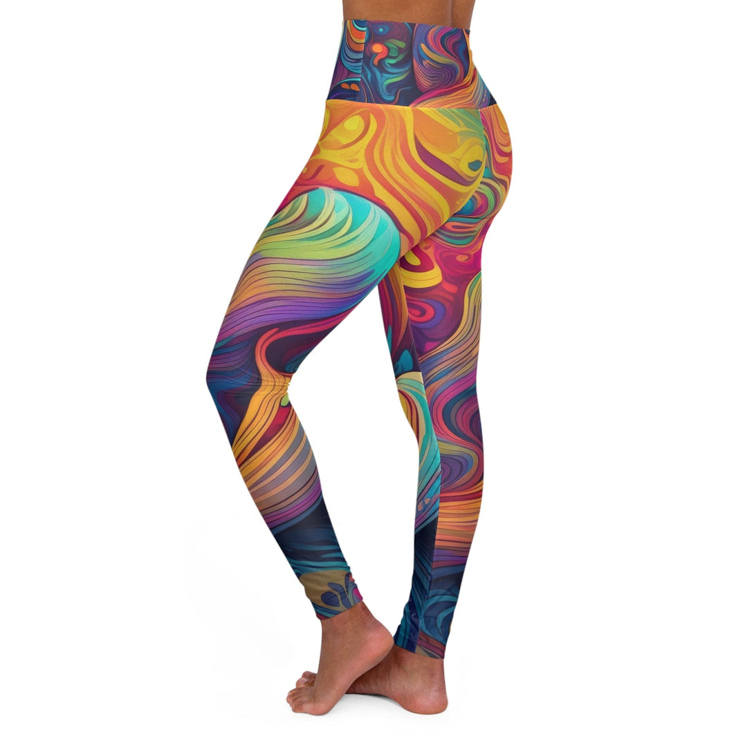 Womens High-waist Fitness Legging Yoga Pants Vibrant Psychedelic Kaleidoscope