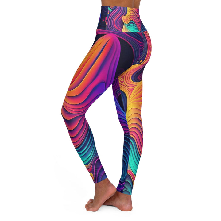 Womens High-waist Fitness Legging Yoga Pants - Vibrant Psychedelic Kaleidoscope