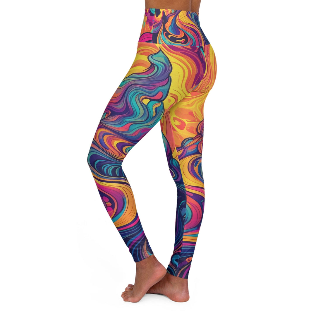 Womens High-waist Fitness Legging Yoga Pants - Vibrant Psychedelic Kaleidoscope