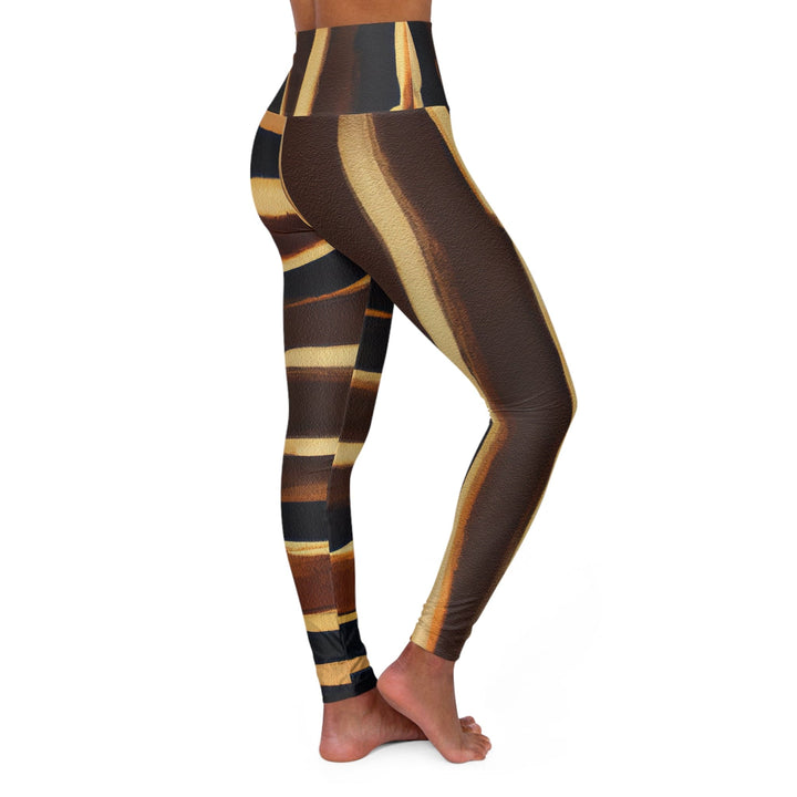 Womens High-waist Fitness Legging Yoga Pants - Zorse Lines Print - Womens