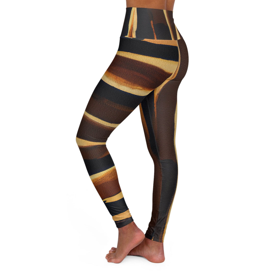 Womens High-waist Fitness Legging Yoga Pants - Zorse Lines Print - Womens