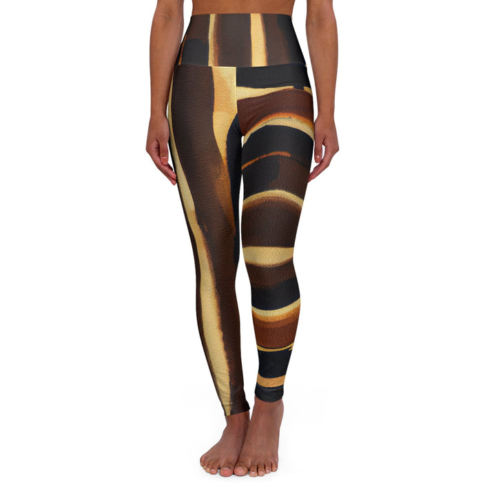 Womens High-waist Fitness Legging Yoga Pants - Zorse Lines Print - Womens