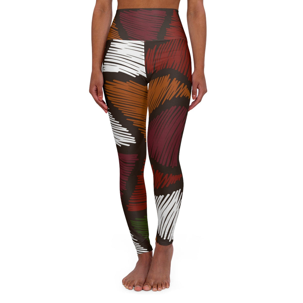 Womens High Waist Fitness Leggings Multicolor Tribal Pattern - Womens