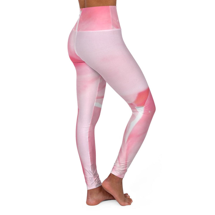 Womens Hhigh-waist Fitness Legging Yoga Pants - Pink Flower Bloom - Womens