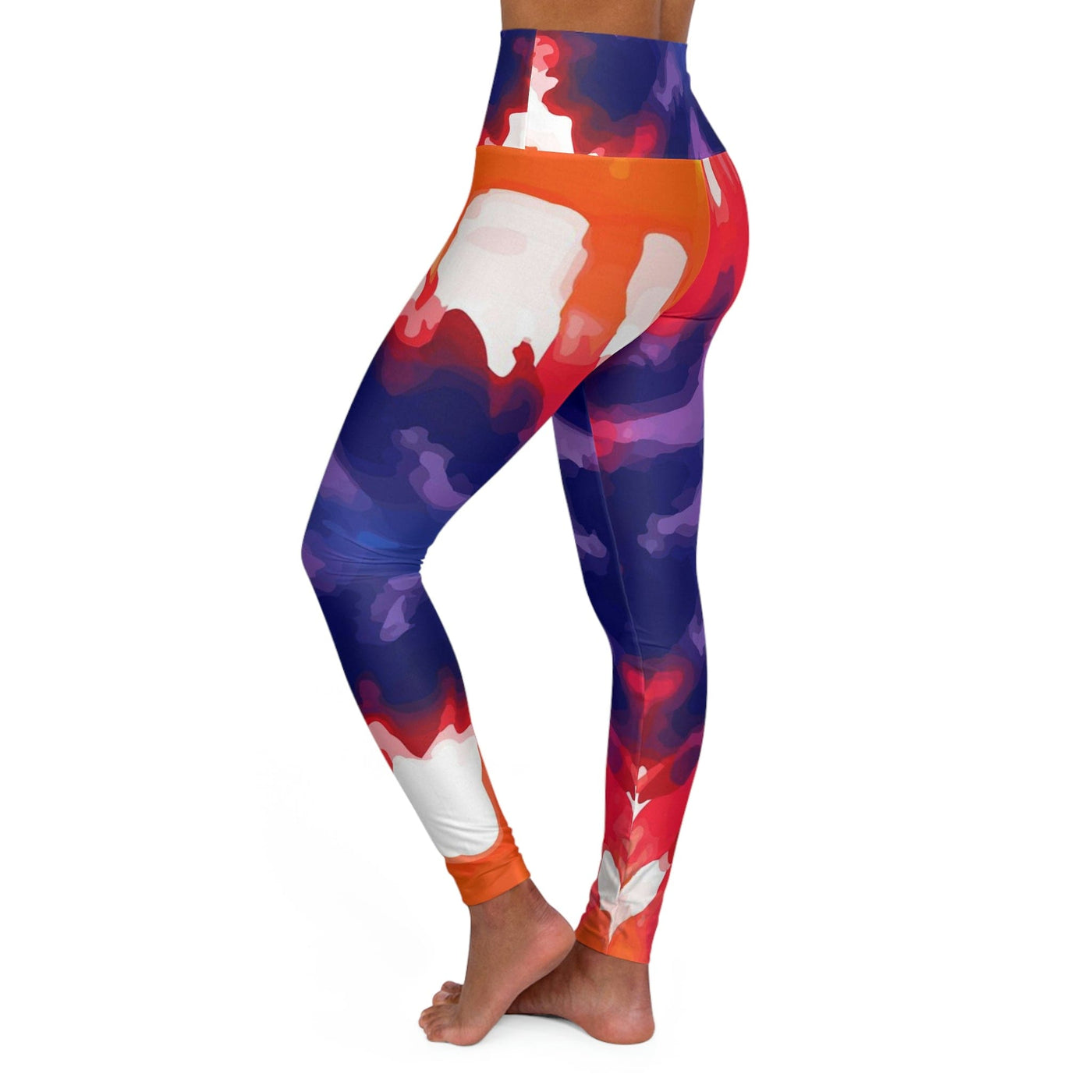 Womens High - waist Fitness Legging Yoga Pants Psychedelic Rainbow Tie Dye