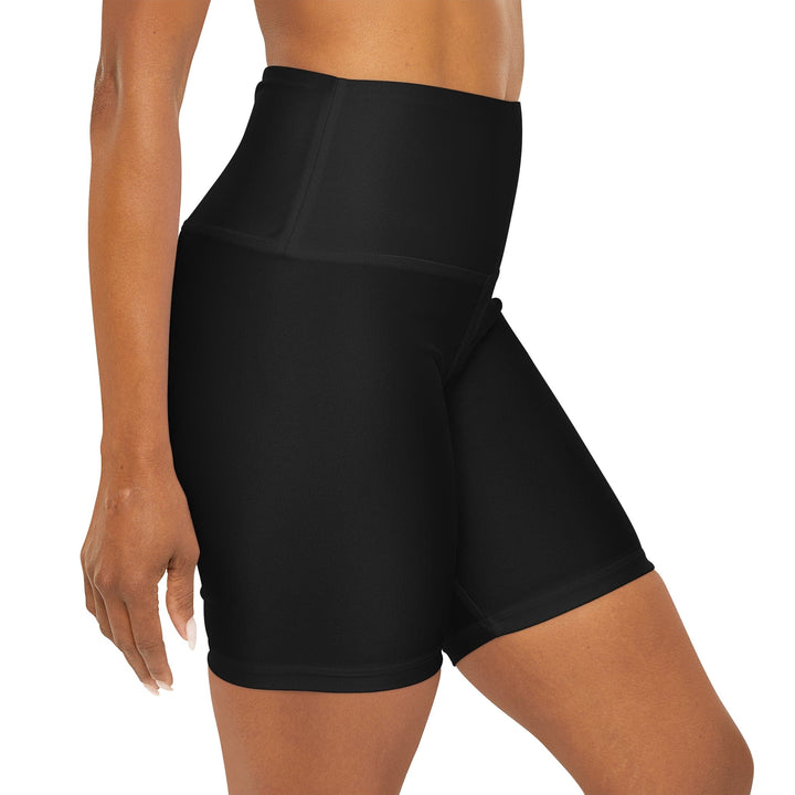 Womens High Waisted Black Yoga Shorts Say it Soul ??ust Ask-god’ Statement