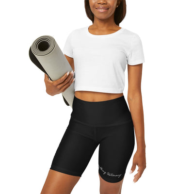 Womens High Waisted Black Yoga Shorts Say It Soul Walking Testimony T-shirt