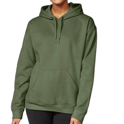 Womens Hooded Long Sleeve Sweatshirt - Military Green - Deals | Clothing