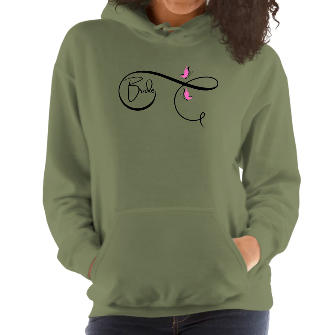 Womens Hoodie Bride - Wedding Bridal Pink Butterfly - Womens | Hoodies