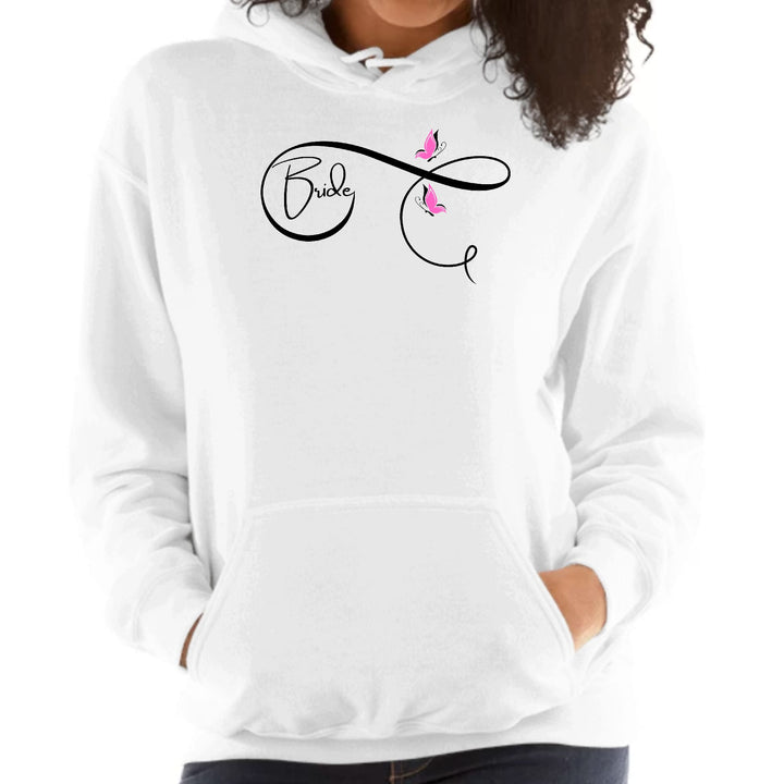 Womens Hoodie Bride - Wedding Bridal Pink Butterfly - Womens | Hoodies