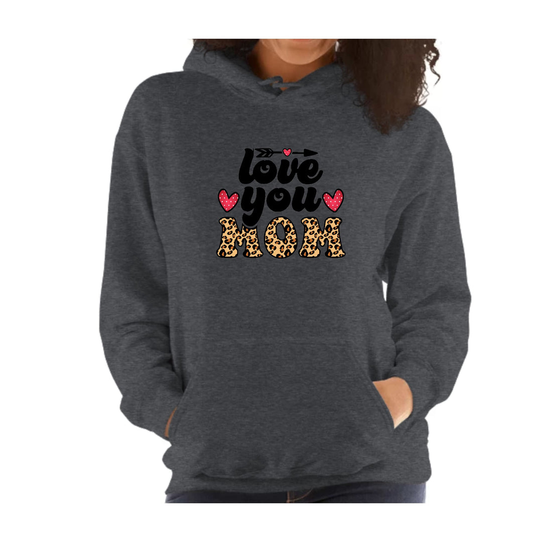 Womens Hoodie Love you Mom Leopard Print - Womens | Hoodies