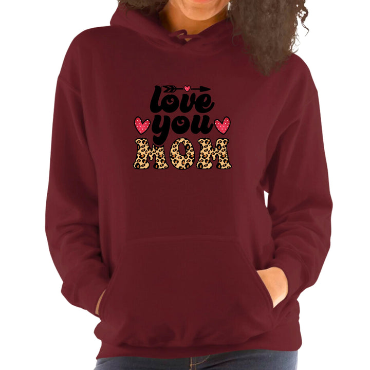 Womens Hoodie Love you Mom Leopard Print - Womens | Hoodies