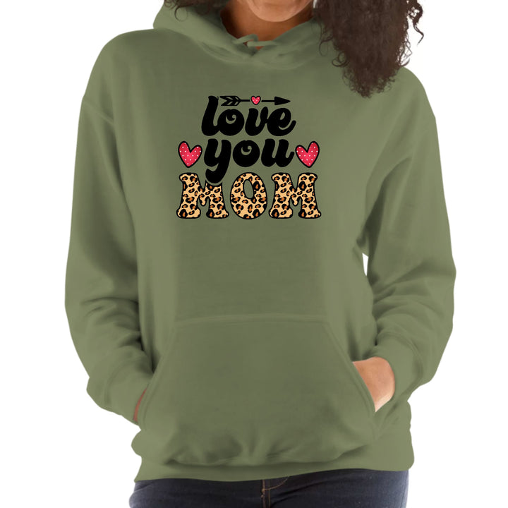 Womens Hoodie Love you Mom Leopard Print - Womens | Hoodies