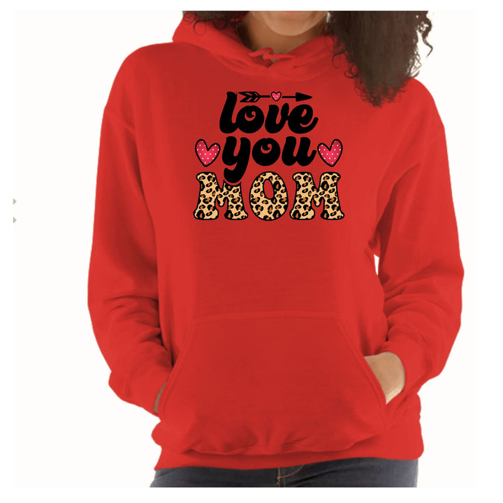 Womens Hoodie Love you Mom Leopard Print - Womens | Hoodies