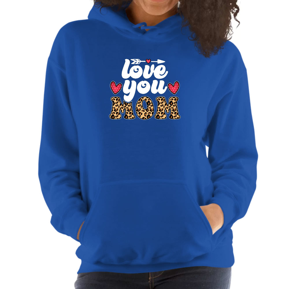 Womens Hoodie Love you Mom Leopard Print - Womens | Hoodies