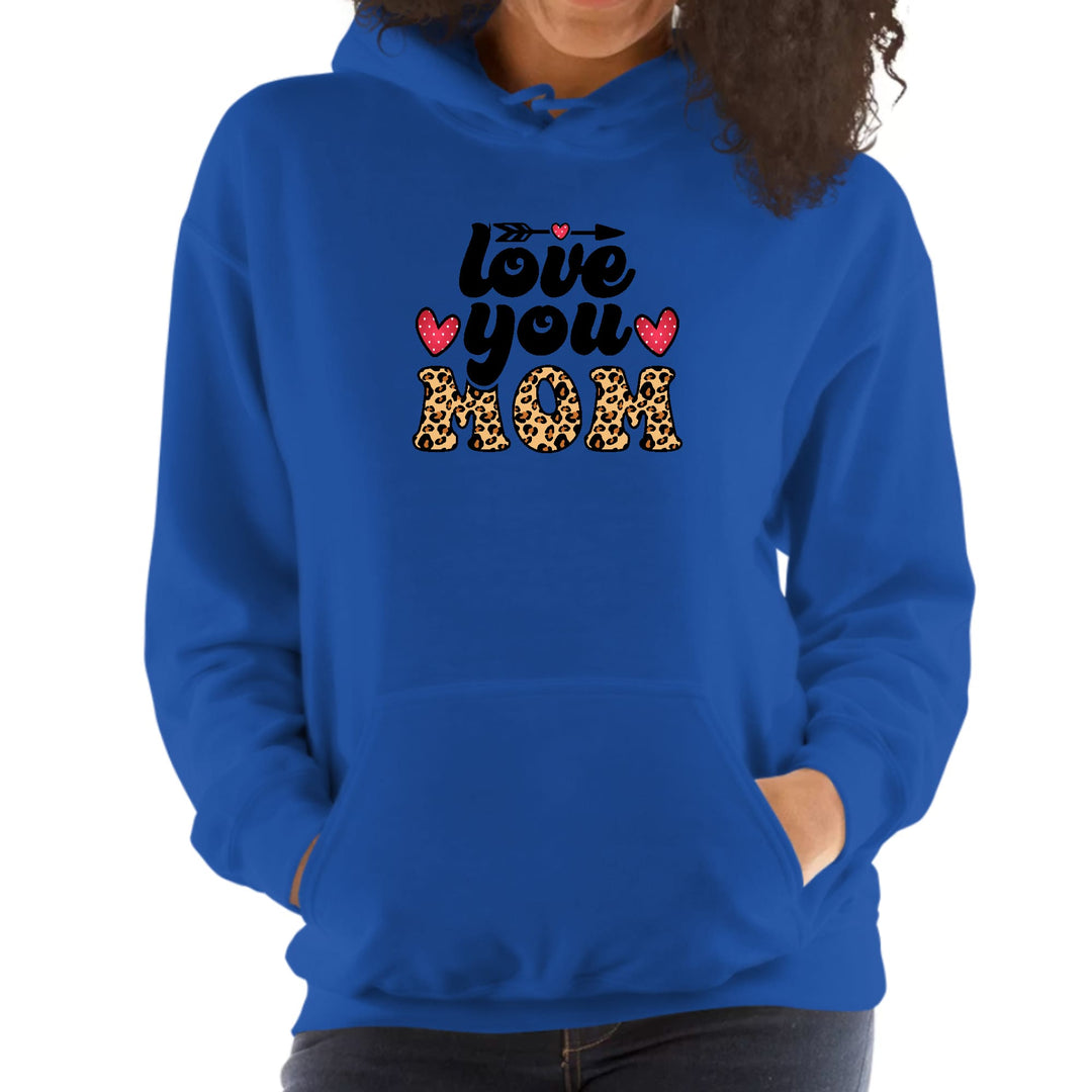 Womens Hoodie Love you Mom Leopard Print - Womens | Hoodies