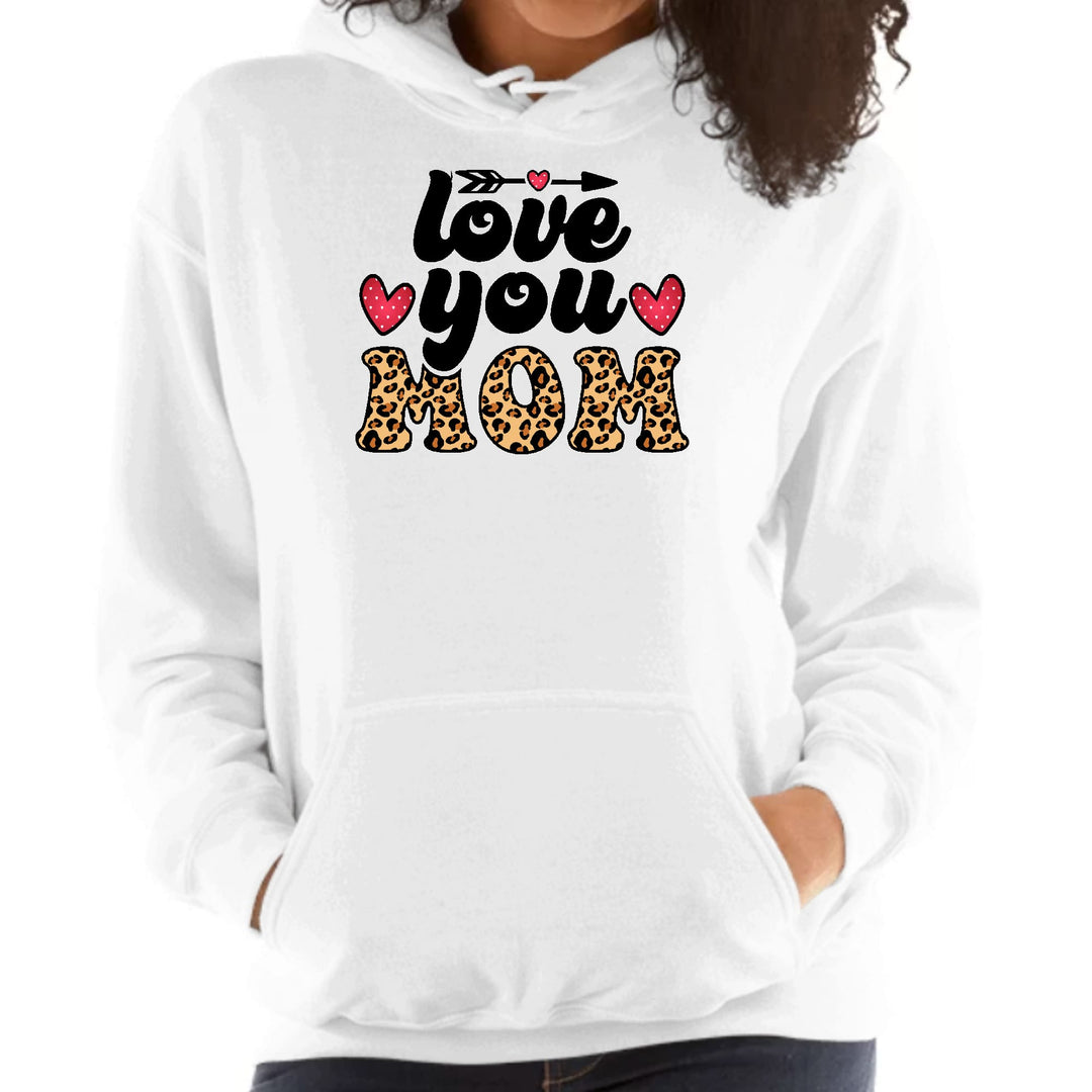 Womens Hoodie Love you Mom Leopard Print - Womens | Hoodies