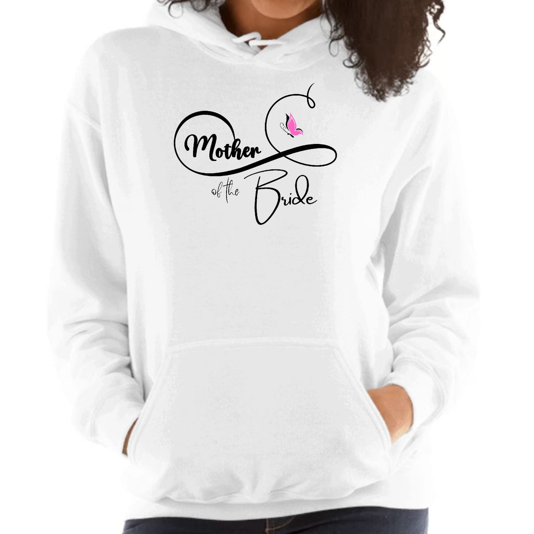 Womens Hoodie Mother of the Bride - Wedding Bridal Pink Butterfly - Womens