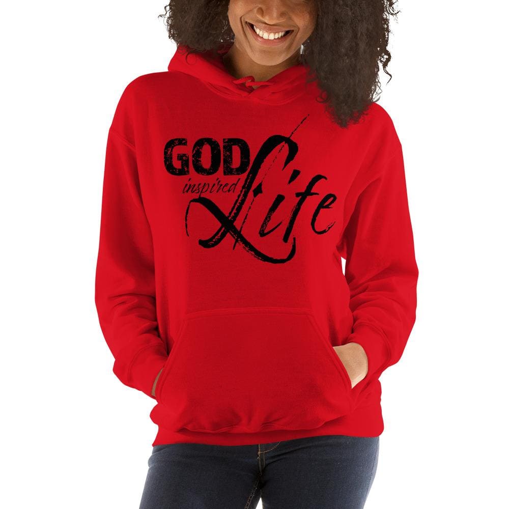 Womens Hoodie - Pullover Hooded Sweatshirt -god Inspired Life/black - Womens