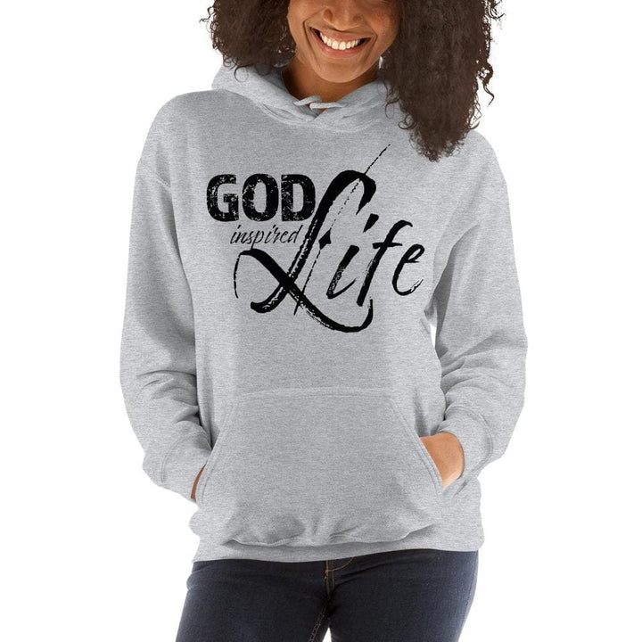 Womens Hoodie - Pullover Hooded Sweatshirt -god Inspired Life/black - Womens