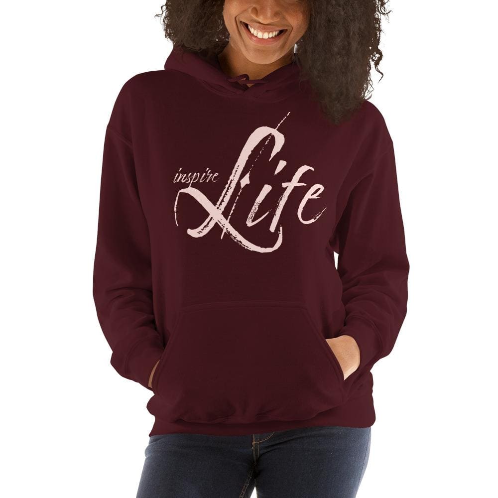 Womens Hoodie - Pullover Hooded Sweatshirt - Graphic/inspire Life - Womens