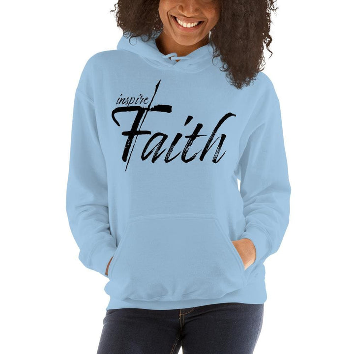 Womens Hoodie - Pullover Sweatshirt - Black Graphic / Inspire Faith - Womens