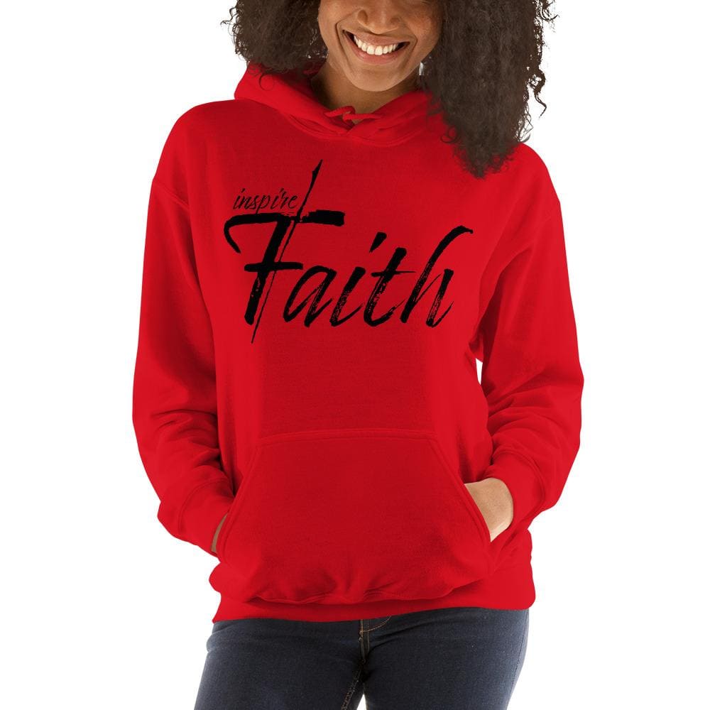 Womens Hoodie - Pullover Sweatshirt - Black Graphic / Inspire Faith - Womens