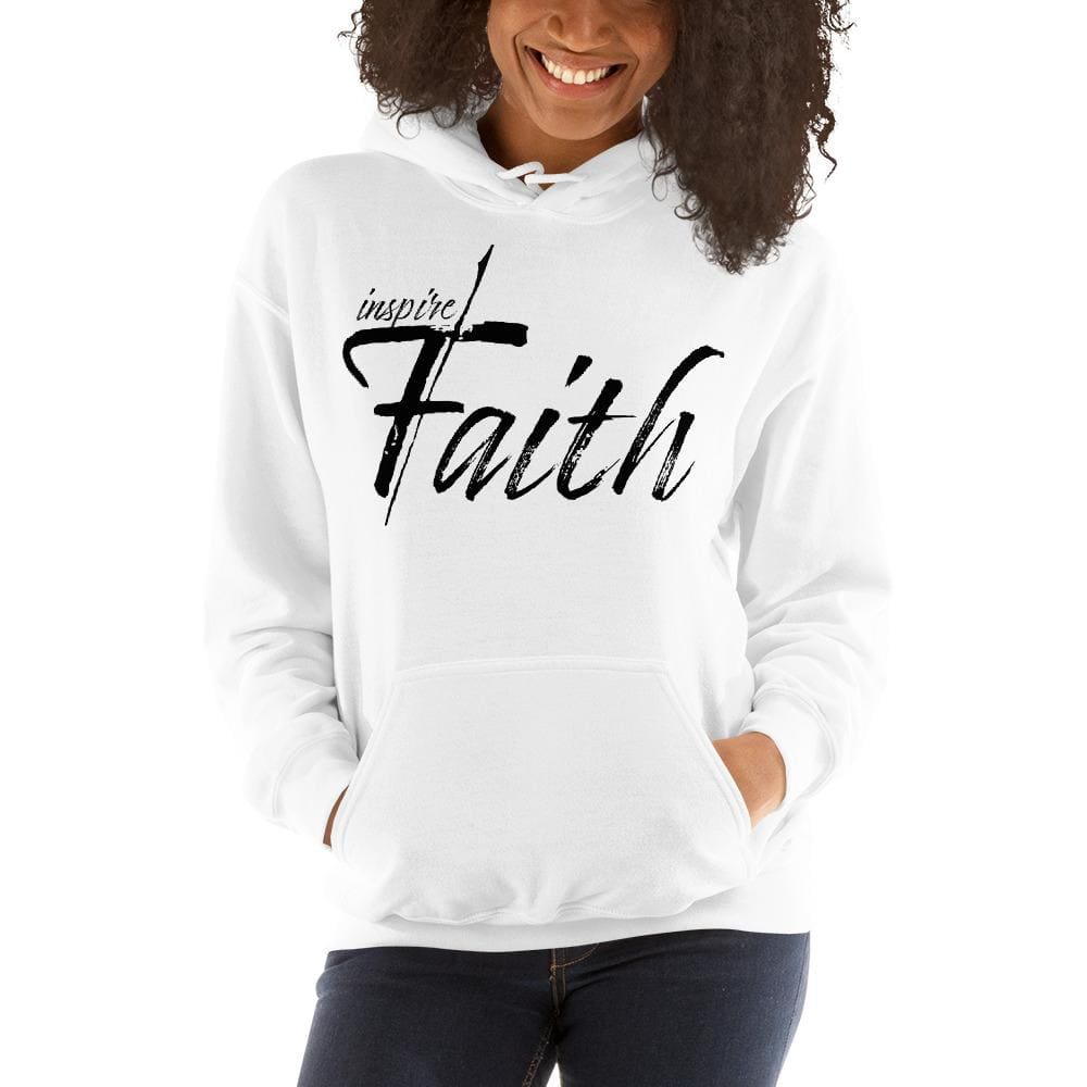 Womens Hoodie - Pullover Sweatshirt - Black Graphic / Inspire Faith - Womens