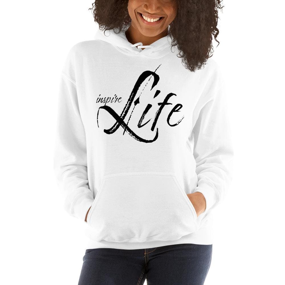 Womens Hoodie - Pullover Sweatshirt - Black Graphic /inspire Life - Womens