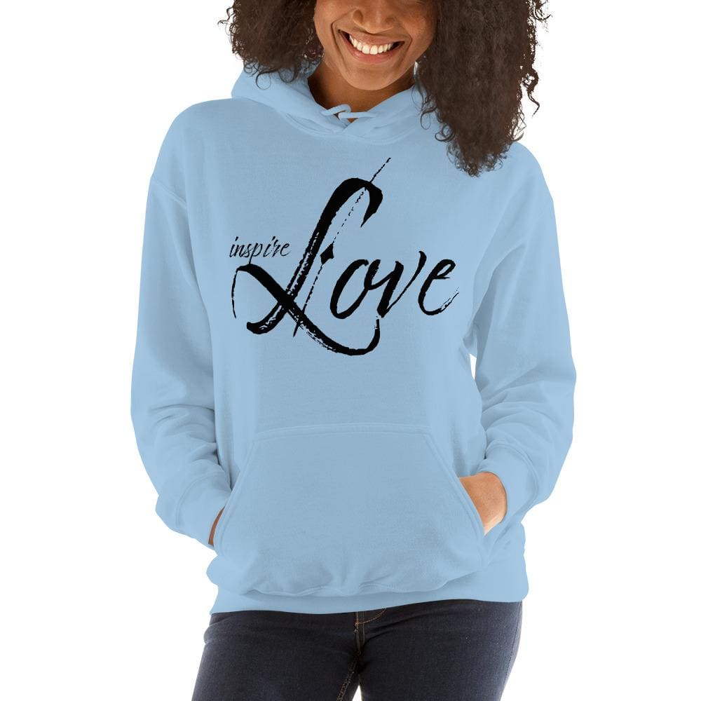 Womens Hoodie - Pullover Sweatshirt - Black Graphic/inspire Love - Womens