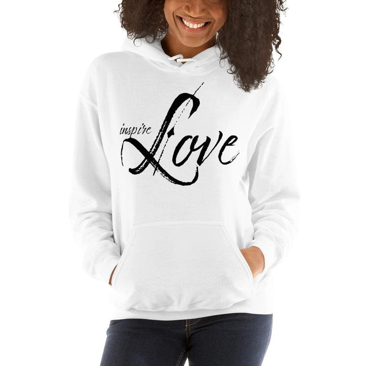Womens Hoodie - Pullover Sweatshirt - Black Graphic/inspire Love - Womens