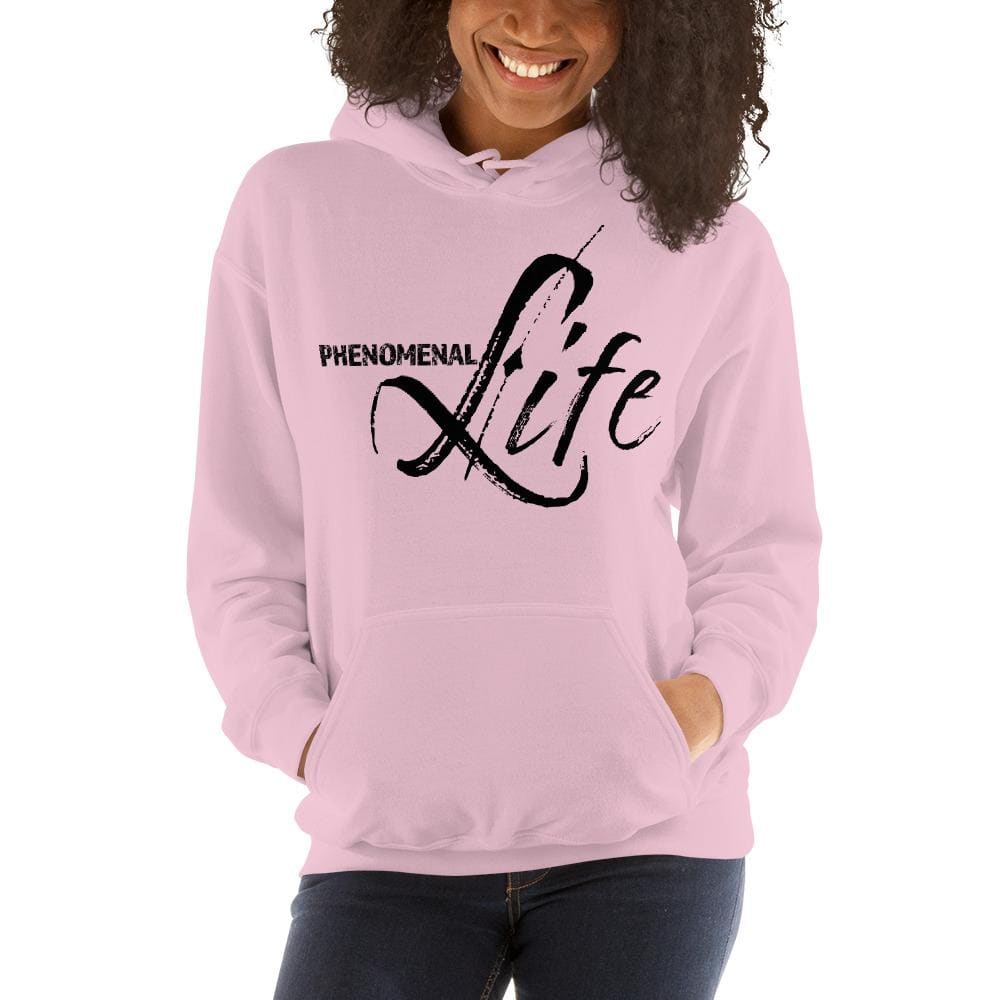 Womens Hoodie - Pullover Sweatshirt - Black Graphic/phenomenal Life - Womens