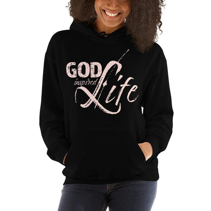 Womens Hoodie - Pullover Sweatshirt - God Inspired Life / Pink - Womens