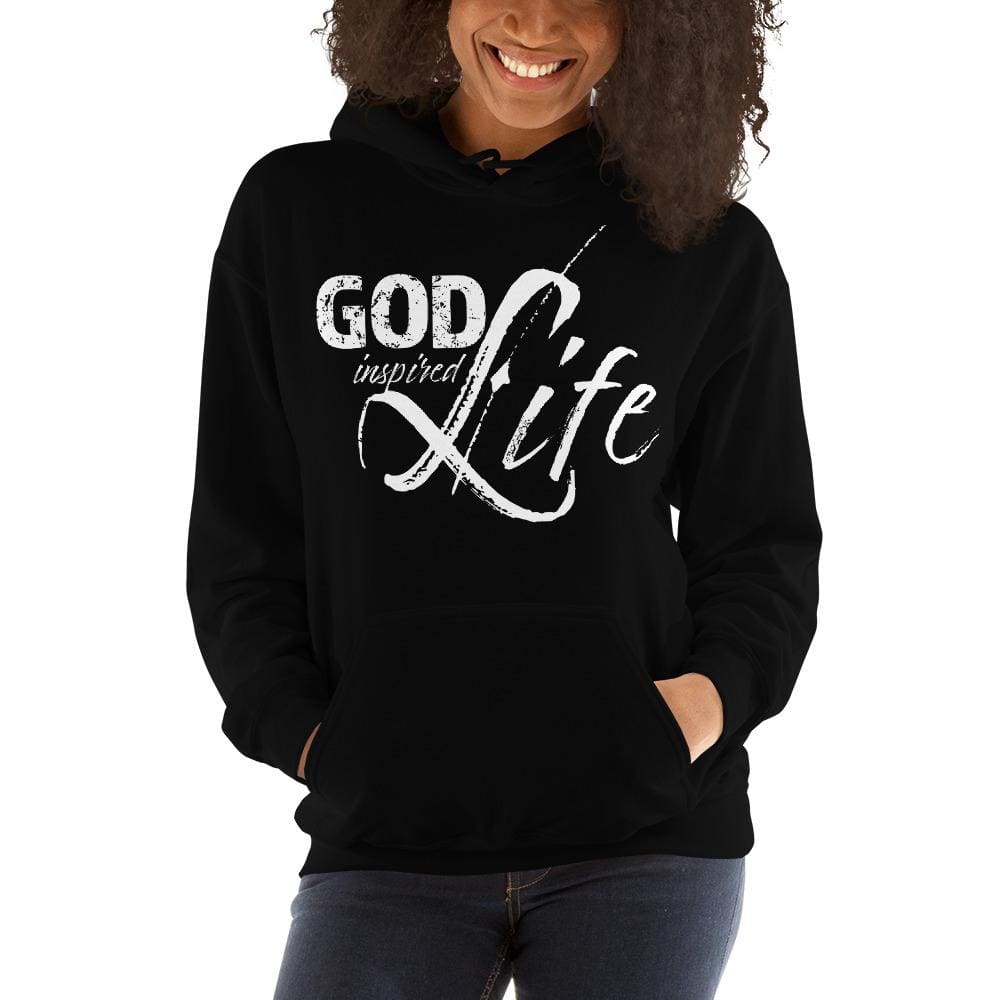 Womens Hoodie - Pullover Sweatshirt - God Inspired Life / White - Womens