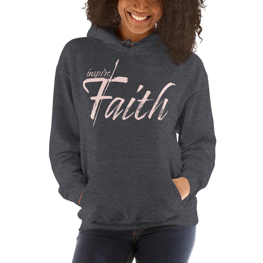 Womens Hoodie - Pullover Sweatshirt - Pink Graphic / Inspire Faith - Womens