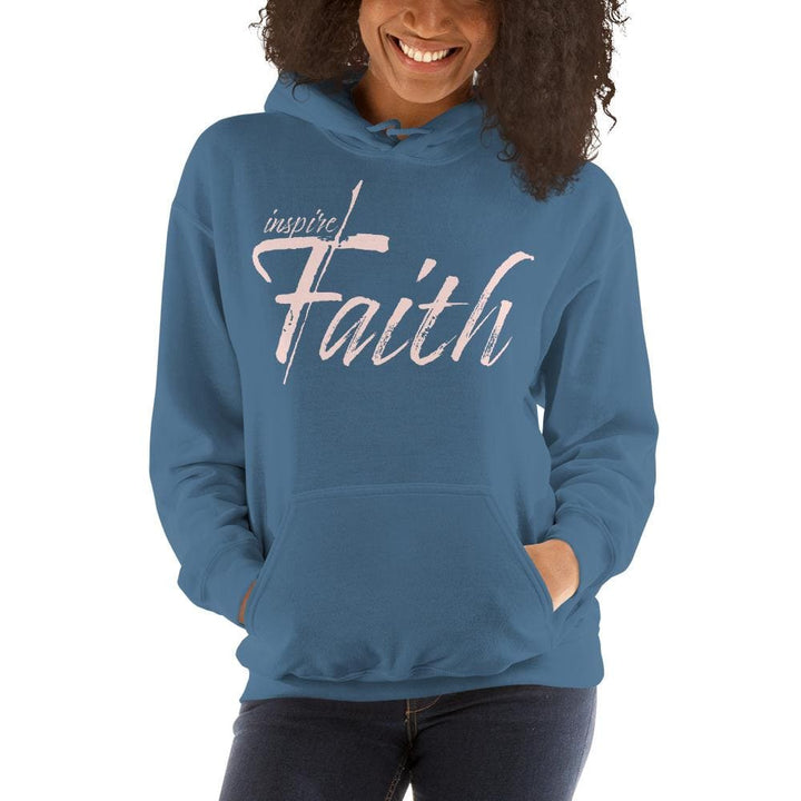 Womens Hoodie - Pullover Sweatshirt - Pink Graphic / Inspire Faith - Womens