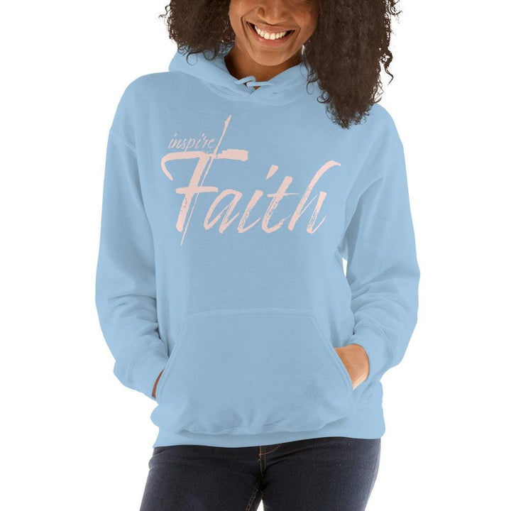 Womens Hoodie - Pullover Sweatshirt - Pink Graphic / Inspire Faith - Womens