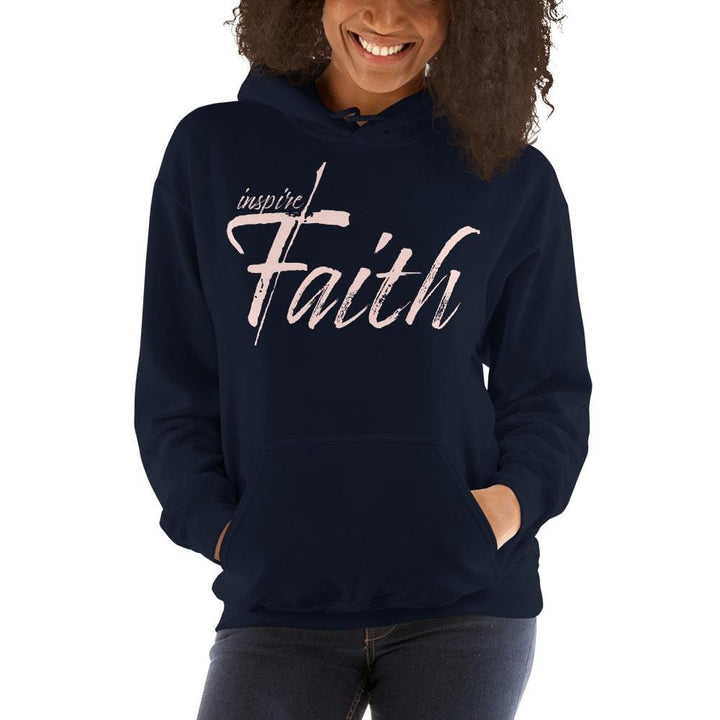 Womens Hoodie - Pullover Sweatshirt - Pink Graphic / Inspire Faith - Womens