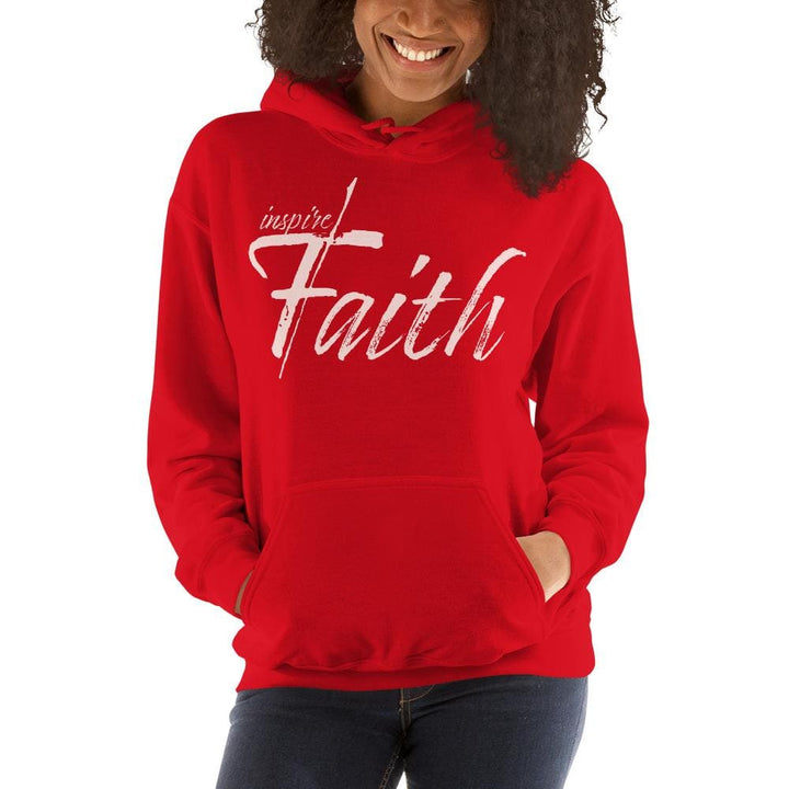 Womens Hoodie - Pullover Sweatshirt - Pink Graphic / Inspire Faith - Womens