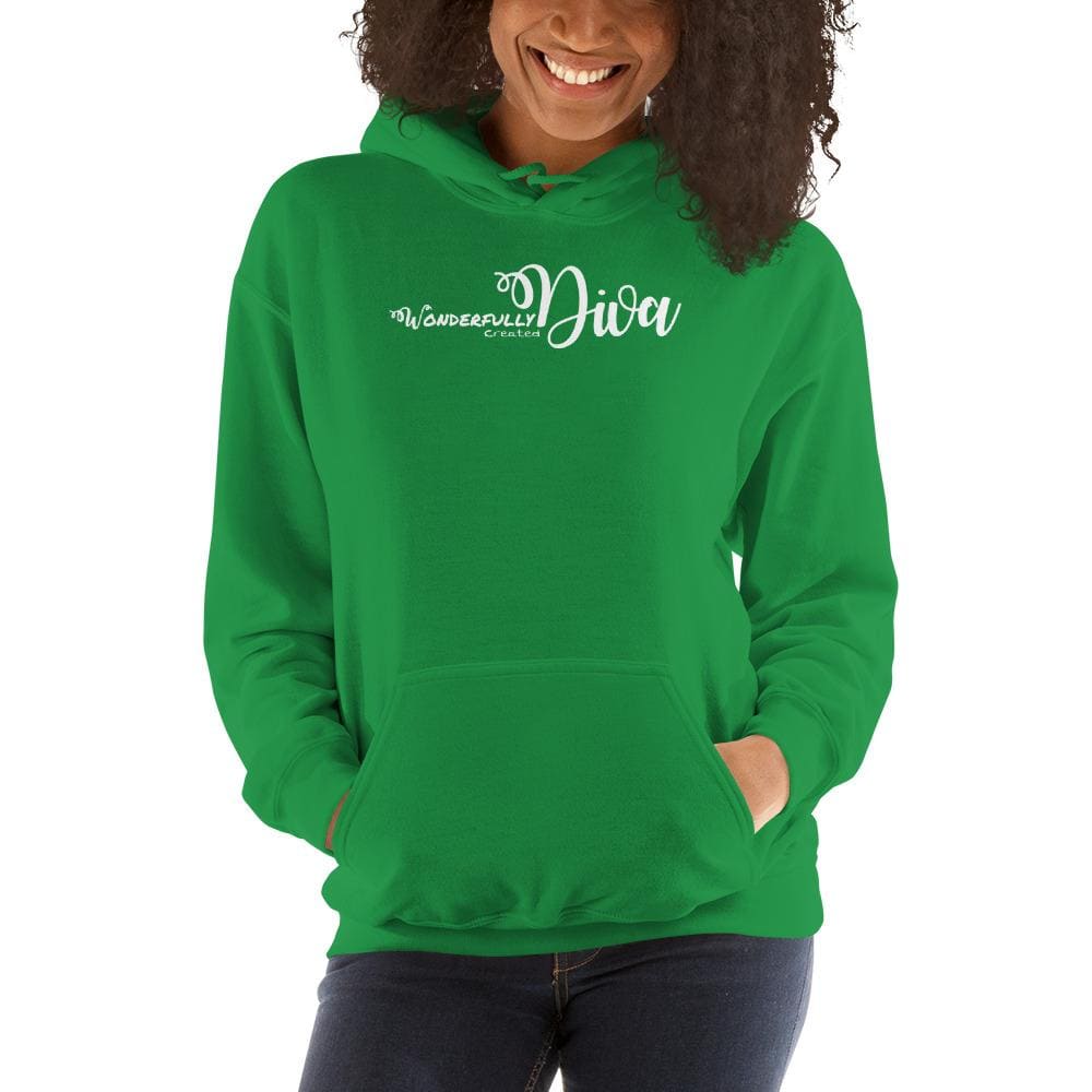 Womens Hoodie - Pullover Sweatshirt - Wonderfully Created Diva - Womens