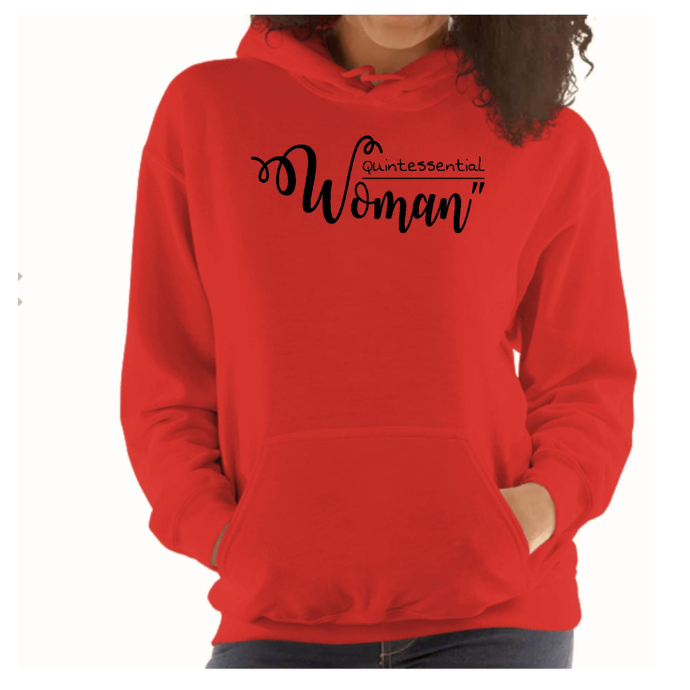 Womens Hoodie Quintessential Woman Black Illustration - Womens | Hoodies