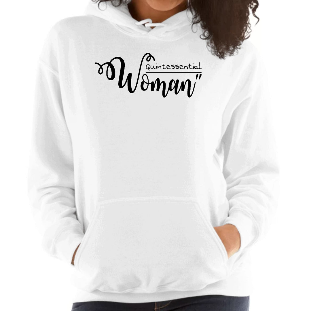 Womens Hoodie Quintessential Woman Black Illustration - Womens | Hoodies