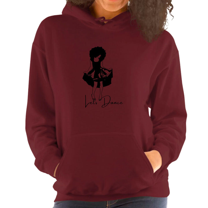 Womens Hoodie Say it Soul Lets Dance Black Line Art Print - Womens | Hoodies