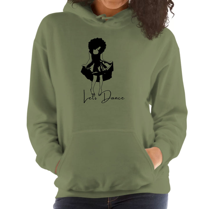 Womens Hoodie Say it Soul Lets Dance Black Line Art Print - Womens | Hoodies