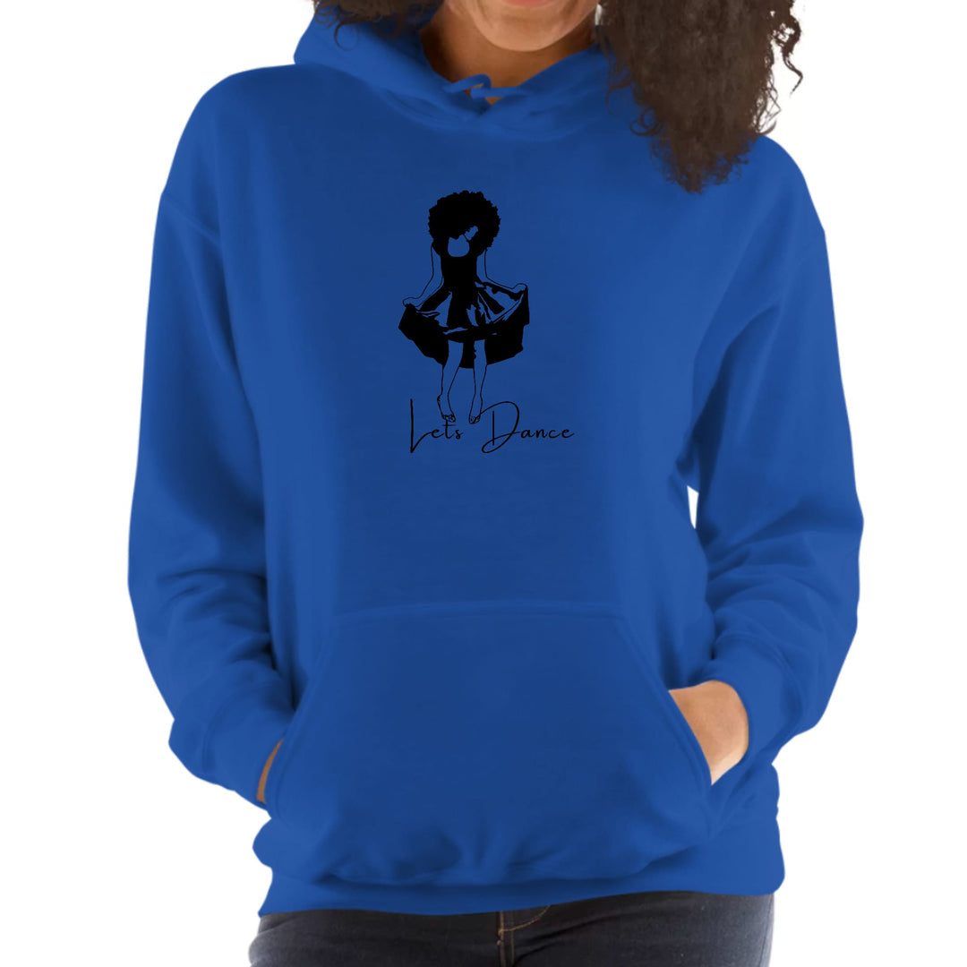 Womens Hoodie Say it Soul Lets Dance Black Line Art Print - Womens | Hoodies