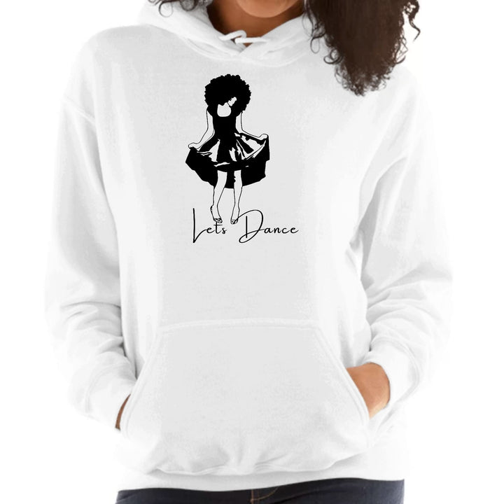 Womens Hoodie Say it Soul Lets Dance Black Line Art Print - Womens | Hoodies