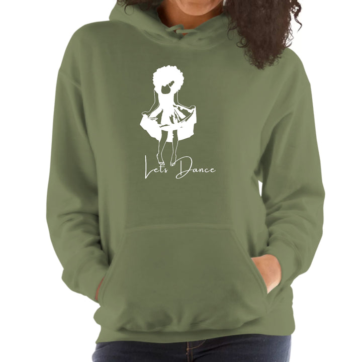 Womens Hoodie Say it Soul Lets Dance White Line Art Print - Womens | Hoodies