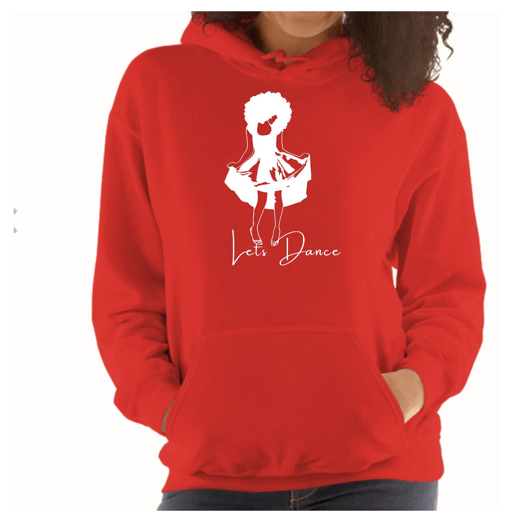 Womens Hoodie Say it Soul Lets Dance White Line Art Print - Womens | Hoodies