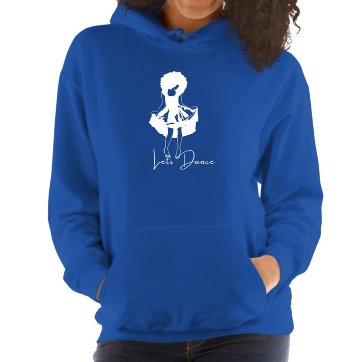 Womens Hoodie Say it Soul Lets Dance White Line Art Print - Womens | Hoodies